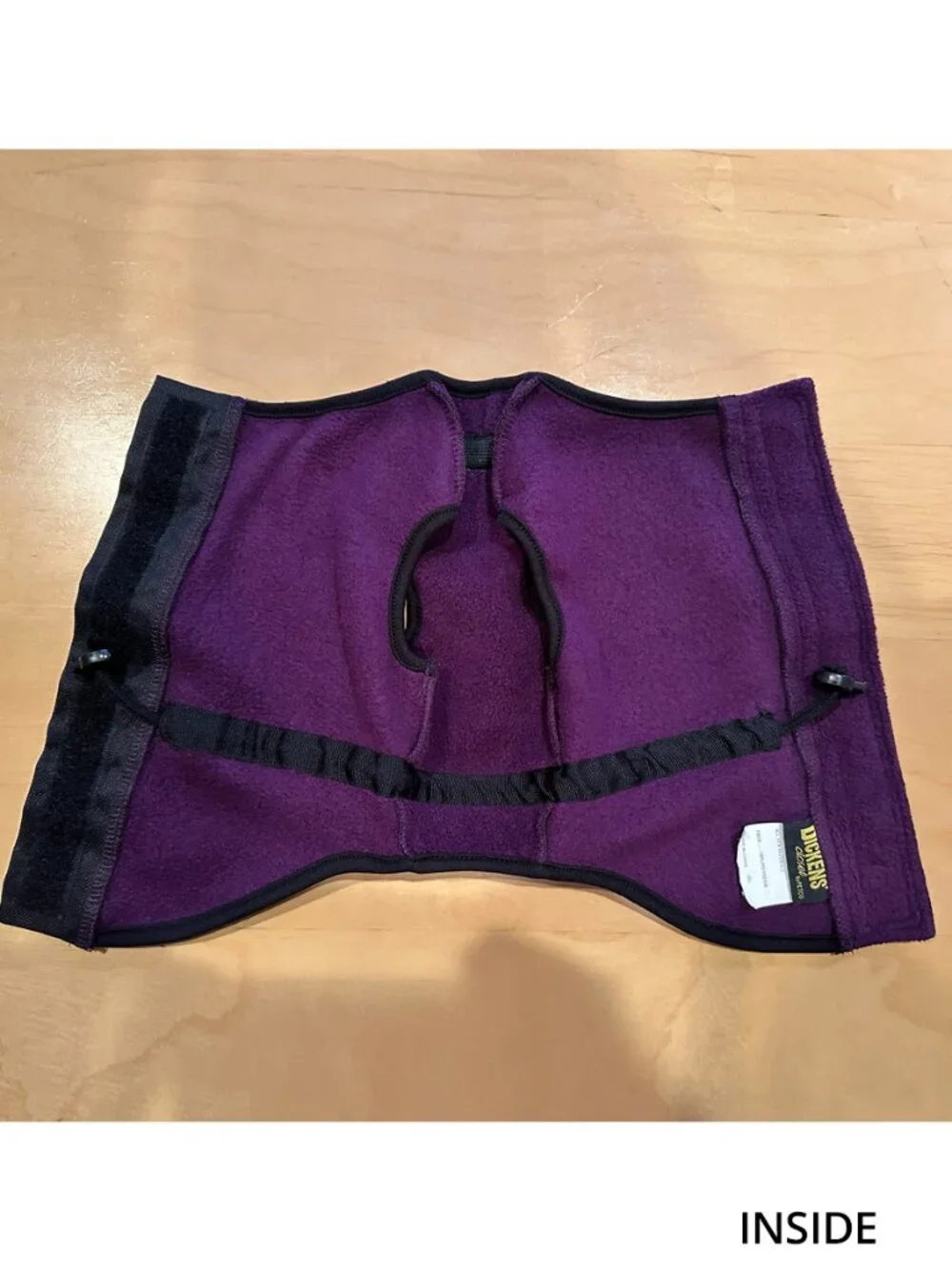 Dickens Closet Small Purple Fleece Dog Coat Adjustable Waterproof Belly Jacket